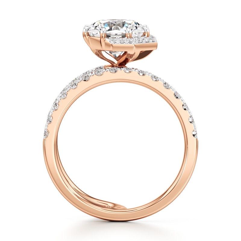 Main Image 2 of J'Lure Octagon Brilliant-Cut Lab-Created Diamond Spiral Engagement Ring 2-1/2 ct tw 18K Rose Gold