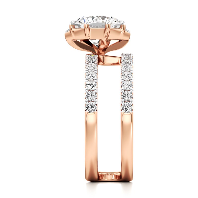 Main Image 3 of J'Lure Octagon Brilliant-Cut Lab-Created Diamond Spiral Engagement Ring 2-1/2 ct tw 18K Rose Gold