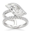 Thumbnail Image 1 of J'Lure Leaf Step-Cut Lab-Created Diamond Spiral Engagement Ring 3-3/4 ct tw 18K White Gold