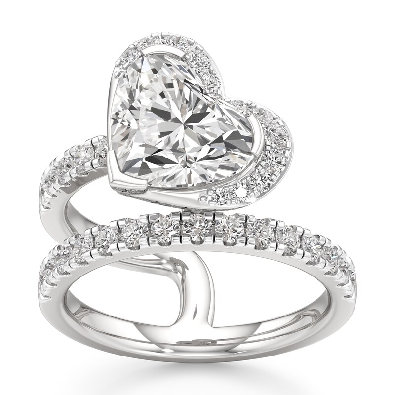 Main Image 1 of J'Lure Heart Brilliant-Cut Lab-Created Diamond Spiral Engagement Ring 3-7/8 ct tw 18K White Gold