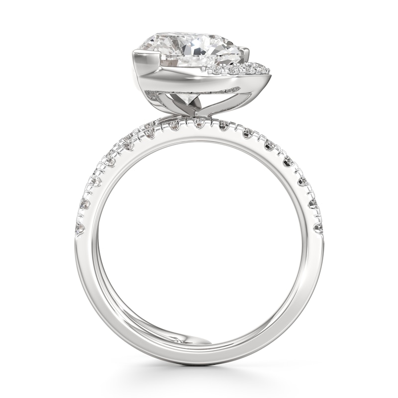 Main Image 2 of J'Lure Heart Brilliant-Cut Lab-Created Diamond Spiral Engagement Ring 3-7/8 ct tw 18K White Gold