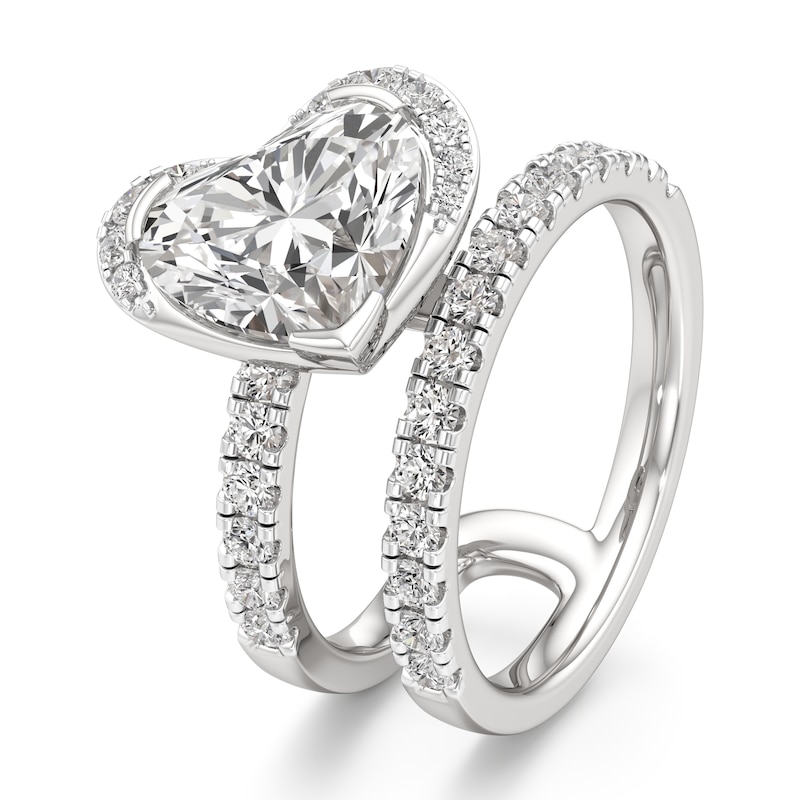 Main Image 4 of J'Lure Heart Brilliant-Cut Lab-Created Diamond Spiral Engagement Ring 3-7/8 ct tw 18K White Gold