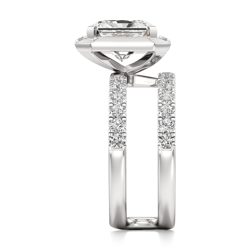 Main Image 3 of J'Lure Radiant Brilliant-Cut Lab-Grown Diamond Spiral Engagement Ring 3-7/8 ct tw 18K White Gold