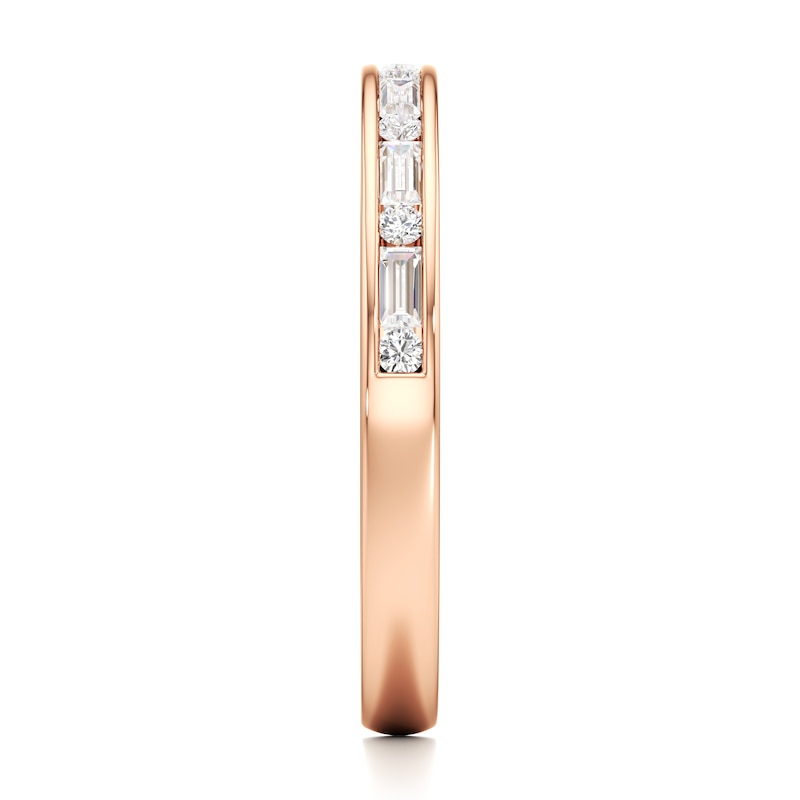 Main Image 3 of J'Lure Baguette & Round-Cut Lab-Grown Diamond Wedding Band 1/3 ct tw 18K Rose Gold