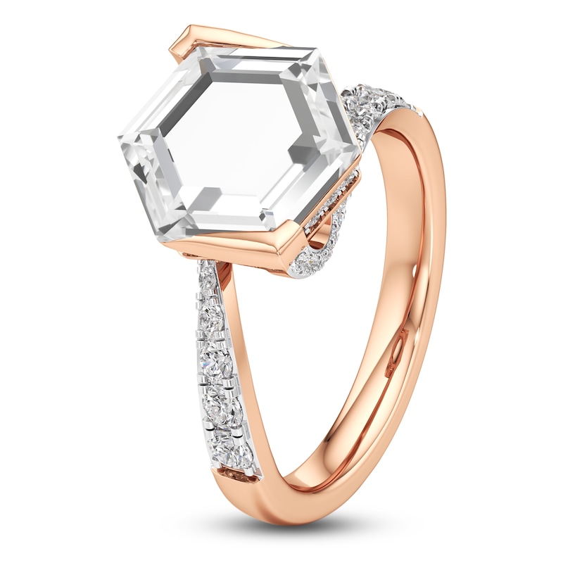 Main Image 2 of J'Lure Hexagon Portrait-Cut Lab-Grown Diamond Engagement Ring 3-1/2 ct tw 18K Rose Gold