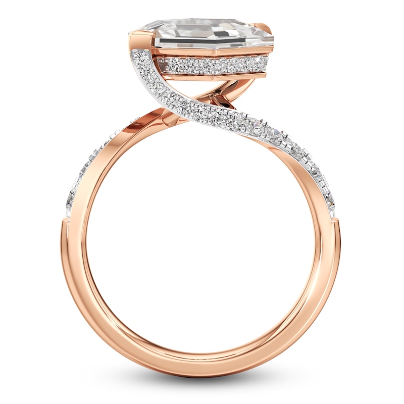 Main Image 4 of J'Lure Hexagon Portrait-Cut Lab-Grown Diamond Engagement Ring 3-1/2 ct tw 18K Rose Gold