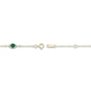 Thumbnail Image 2 of Lab-Created Emerald & Diamond Station Bracelet 1/15 ct tw 10K Yellow Gold 7.25"