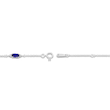 Thumbnail Image 2 of Oval-Cut Ceylon Lab-Created Sapphire & Diamond Bracelet 1/15 ct tw 10K White Gold 7.25&quot;