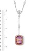 Thumbnail Image 3 of Rectangle-Cut Natural Ametrine & Diamond Drop Necklace 4-3/4 ct tw 18K Two-Tone Gold 17"