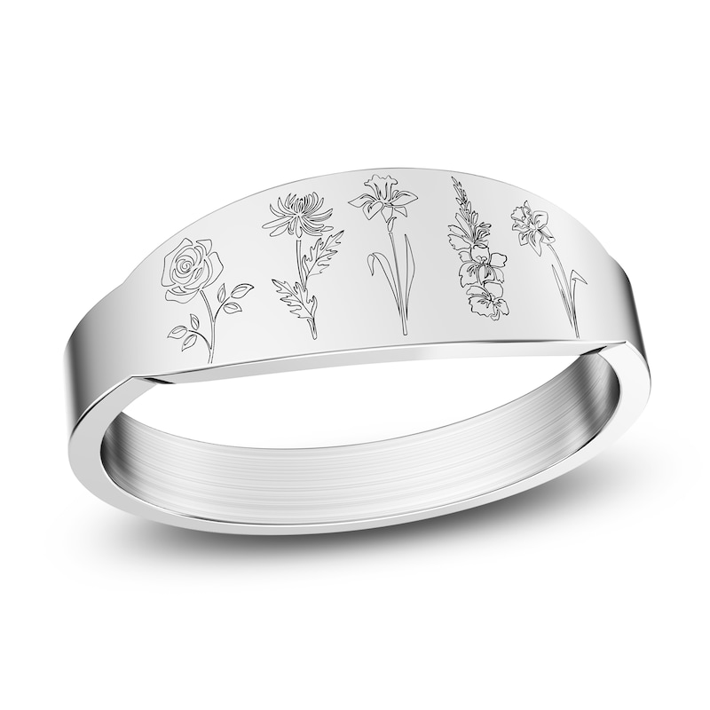 Main Image 1 of Birth Flowers Ring 14K White Gold