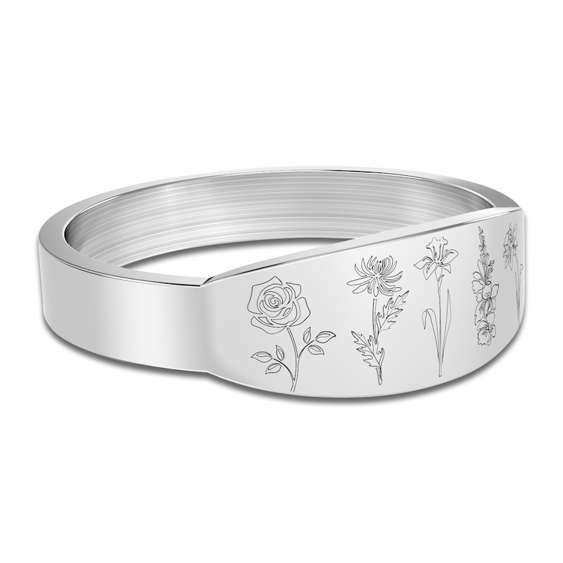 Main Image 3 of Birth Flowers Ring 14K White Gold