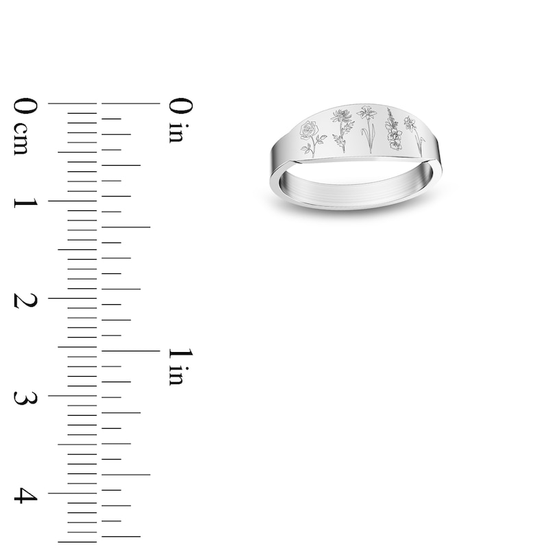 Main Image 5 of Birth Flowers Ring 14K White Gold
