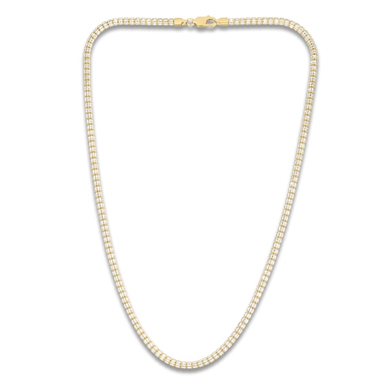Ice Barrel Chain Necklace 38mm Solid 14K TwoTone Gold 20