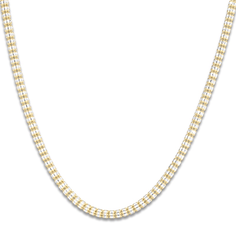Main Image 2 of Popcorn Chain Necklace 3.8mm Semi-Solid 14K Two-Tone Gold 20"