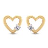 Thumbnail Image 3 of Diamond Solitaire Heart Stud Earrings 1/10 ct tw 10K Yellow Gold