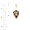 Thumbnail Image 2 of Men's Brown & White Diamond Shield Charm 1/4 ct tw 10K Yellow Gold