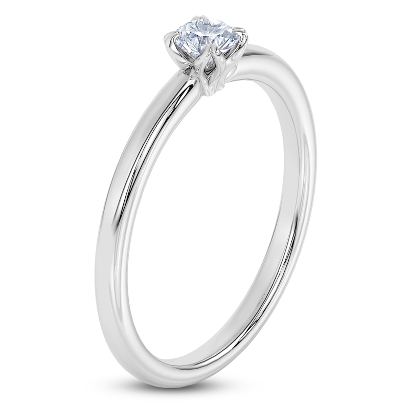 Main Image 2 of Certified Round-Cut Diamond Solitaire Engagement Ring 1/4 ct tw Platinum (VS2/F)