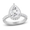 Thumbnail Image 1 of Pear-Shaped Lab-Created Diamond Halo Engagement Ring 4 ct tw Platinum