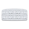 Thumbnail Image 3 of Round & Emerald-Cut Lab-Grown Diamond Multi-Row Anniversary Ring 2-1/2 ct tw 14K White Gold