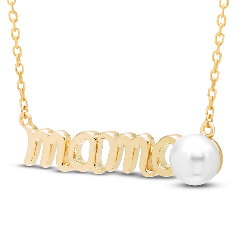 Main Image 2 of Cultured Pearl "Mama" Necklace 10K Yellow Gold 18"