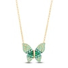Thumbnail Image 1 of Le Vian Emerald Ombré Butterfly Necklace 14K Honey Gold 19"