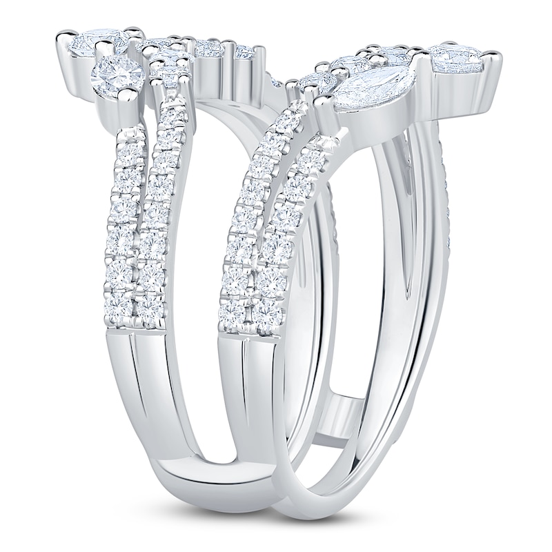 Main Image 2 of Marquise & Round-Cut Lab-Grown Diamond Enhancer Ring 1-1/3 ct tw 14K White Gold