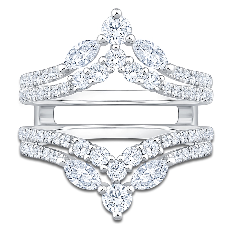 Main Image 3 of Marquise & Round-Cut Lab-Grown Diamond Enhancer Ring 1-1/3 ct tw 14K White Gold