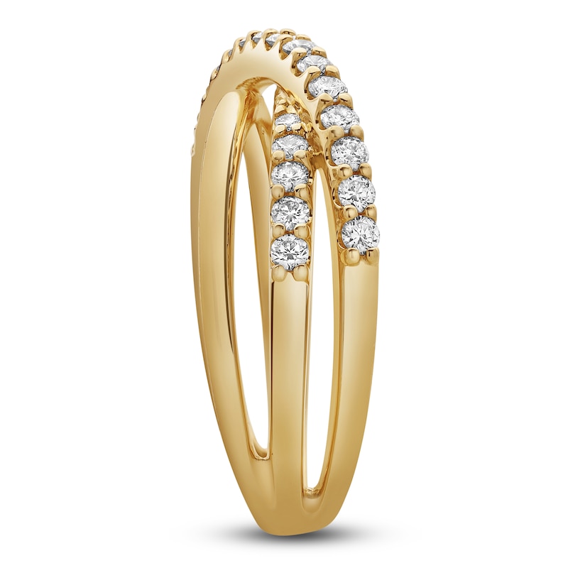 Main Image 2 of Jared Signature Diamond Crossover Ring 1/2 ct tw 14K Yellow Gold