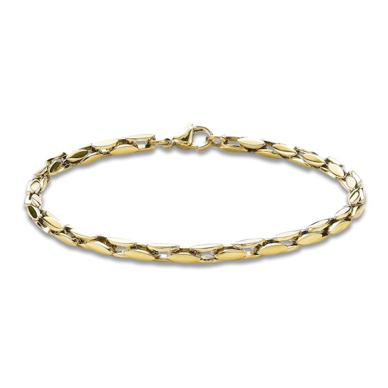 Link Chain Bracelet 4mm Yellow Ion-Plated Stainless Steel 8.5"