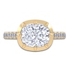 Thumbnail Image 3 of Cushion-Cut Lab-Grown Diamond East-West Engagement Ring 3-1/4 ct tw 14K Yellow Gold
