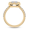 Thumbnail Image 4 of Cushion-Cut Lab-Grown Diamond East-West Engagement Ring 3-1/4 ct tw 14K Yellow Gold