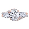 Thumbnail Image 3 of Round-Cut & Pear-Shaped Lab-Grown Diamond Three-Stone Bypass Engagement Ring 2-1/4 ct tw 14K Rose Gold