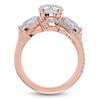 Thumbnail Image 4 of Round-Cut & Pear-Shaped Lab-Grown Diamond Three-Stone Bypass Engagement Ring 2-1/4 ct tw 14K Rose Gold