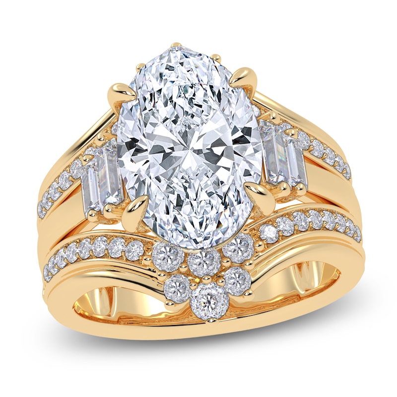 Main Image 1 of Oval-Cut Lab-Grown Diamond Engagement Ring 4-3/4 ct tw 14K Yellow Gold