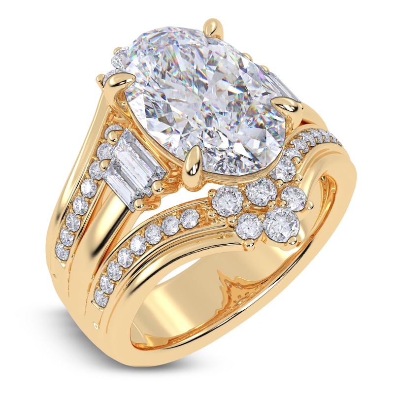 Main Image 2 of Oval-Cut Lab-Grown Diamond Engagement Ring 4-3/4 ct tw 14K Yellow Gold