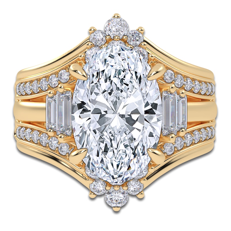 Main Image 3 of Oval-Cut Lab-Grown Diamond Engagement Ring 4-3/4 ct tw 14K Yellow Gold