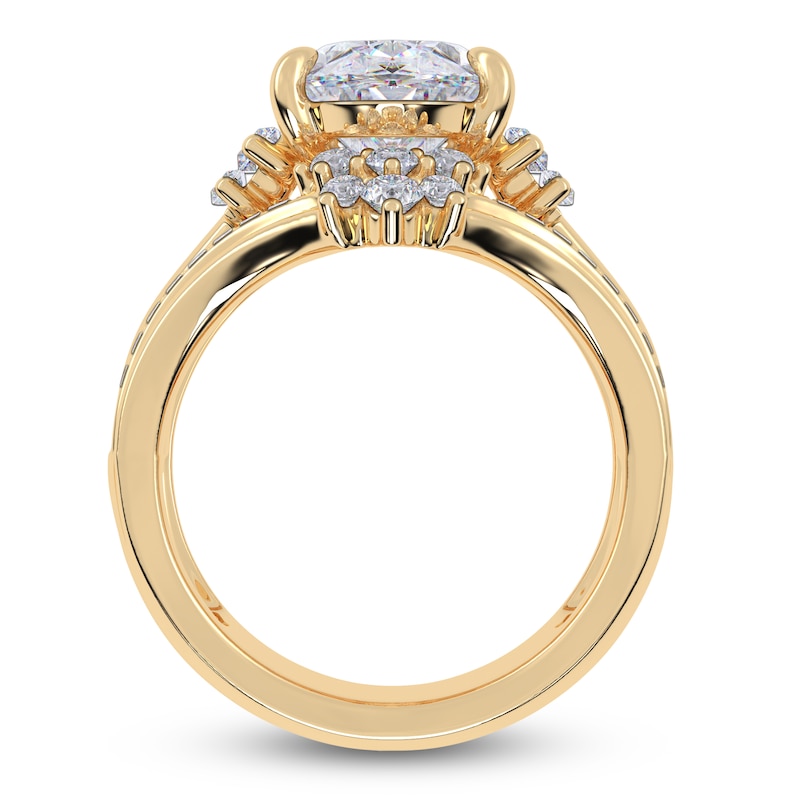 Main Image 4 of Oval-Cut Lab-Grown Diamond Engagement Ring 4-3/4 ct tw 14K Yellow Gold