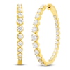 Thumbnail Image 2 of Lab-Grown Diamond Graduated Inside-Out Hoop Earrings 4 ct tw 14K Yellow Gold