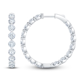 Jared Signature Collection Lab-Grown Diamond Inside-Out Hoop Earrings 6 ct tw 14K White Gold