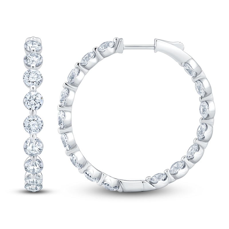 Main Image 1 of Jared Signature Collection Lab-Grown Diamond Inside-Out Hoop Earrings 6 ct tw 14K White Gold