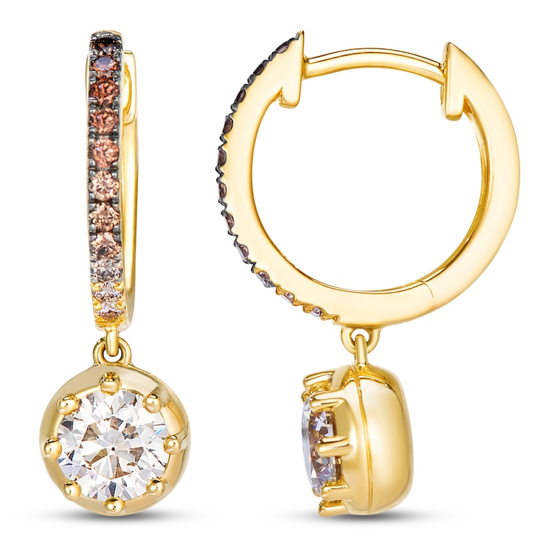 Main Image 1 of Le Vian Georgian Collection Diamond Hoop Drop Earrings 1-1/6 ct tw 14K Honey Gold
