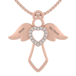 Engravable Angel Heart Pendant (2 Lines)