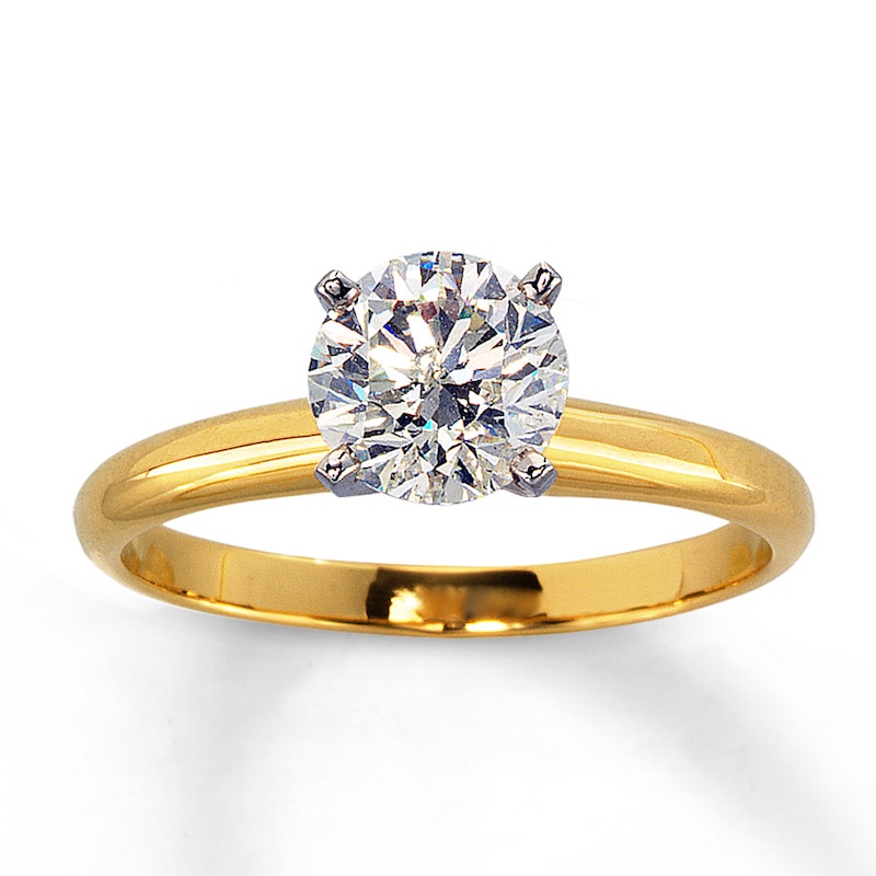 Diamond Solitaire Ring 1 Carat Round 14K Yellow Gold (I2/I) | Jared