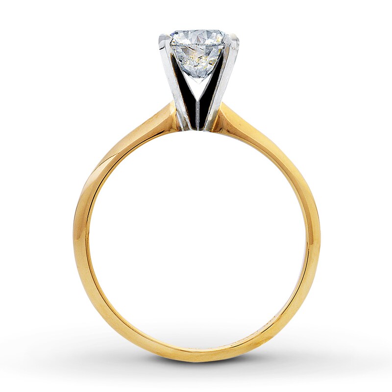 14k Yellow Gold G.I.A. Certified .73 carat Round Brilliant Cut Diamond  Solitaire Ring