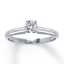Diamond Solitaire Ring 1/3 ct Round-cut 14K White Gold (I2/I)
