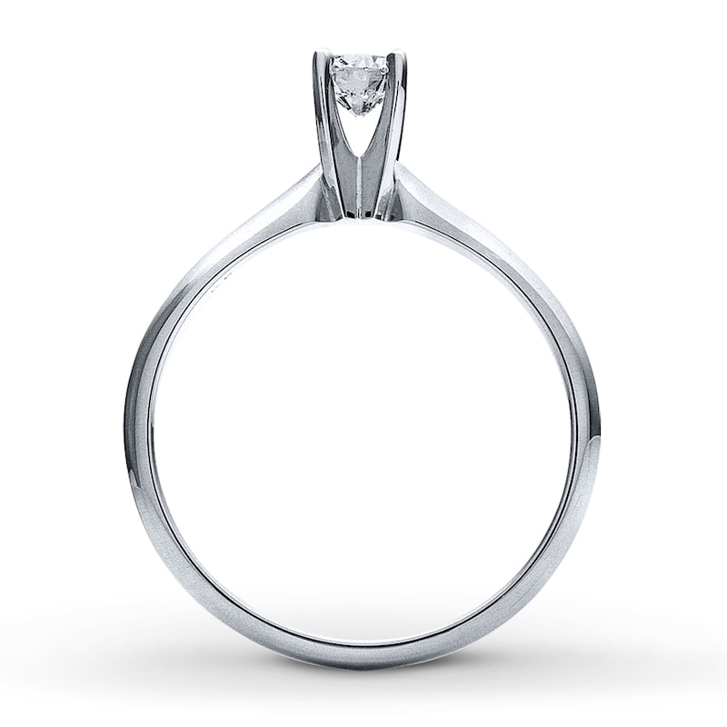 Diamond Solitaire Ring 1/3 ct Round-cut 14K White Gold (I2/I)