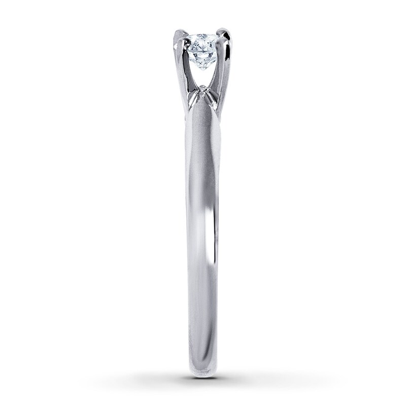 Diamond Solitaire Ring 1/3 ct Round-cut 14K White Gold (I2/I)