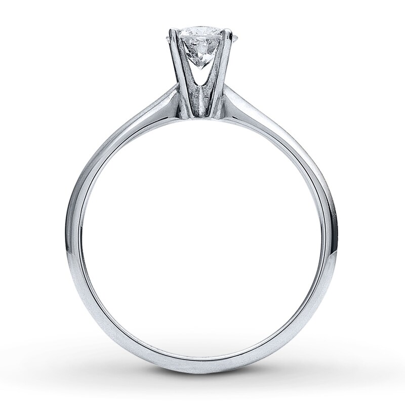 Diamond Solitaire Ring 1/2 carat Round-cut 14K White Gold (I2/I)