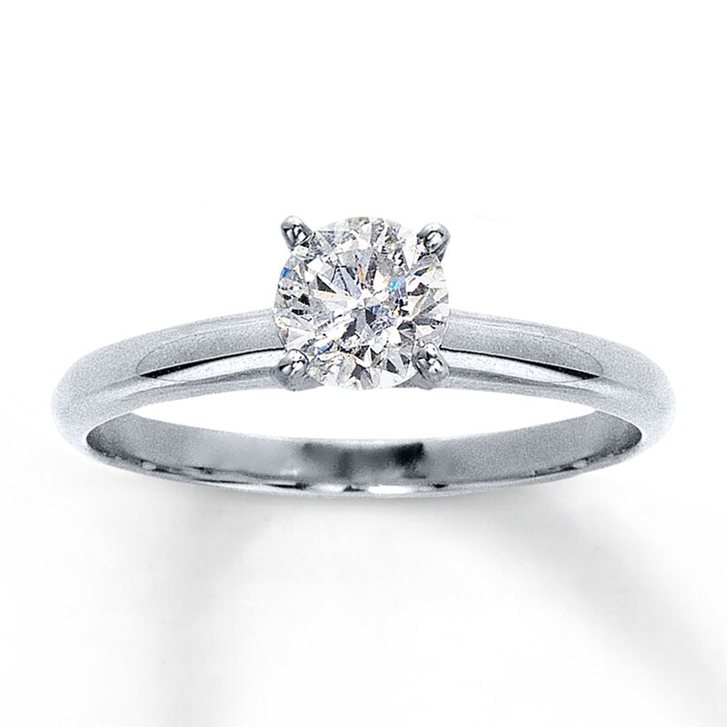 Diamond Solitaire Ring 3/4 carat Round-Cut 14K White Gold (I2/I)