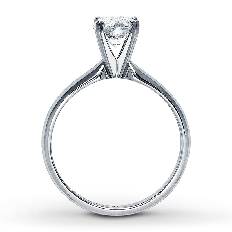 Diamond Solitaire Ring 1 carat Round-cut 14K White Gold (I2/I)